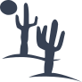 Cactus And Sun Landscape Sticker