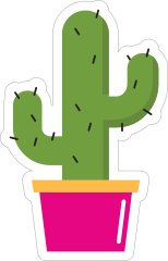 Cactus Hippie Sticker