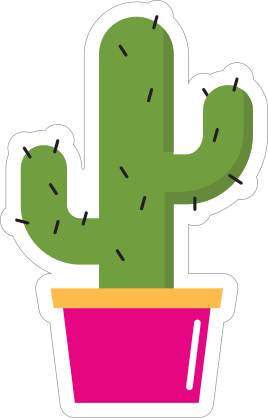 Cactus Hippie Sticker