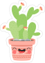 Cactus in a Happy Pink Pot Sticker