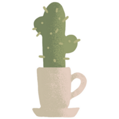 Cactus in a Mug Sticker
