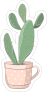 Cactus in Pink Polka Dot Mug Sticker