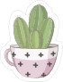 Cactus in Pretty Pink Mug Sticker