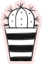 Cactus in Striped Pot Sticker