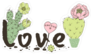 Cactus Love and Hearts Sticker