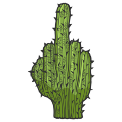 Cactus Peyote In Form Of Middle Finger Sticker