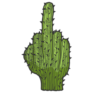 Cactus Peyote In Form Of Middle Finger Sticker