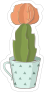 Cactus with Flower in Mug Sticker