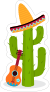 Cactus with Sombrero and Guitar Sticker