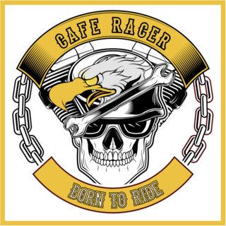 Cafe Racer Eagle And Skull Bikers Sticker