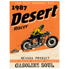 Cafe Racer Nevada Race Print Poster Sticker