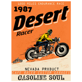 Cafe Racer Nevada Race Print Poster Sticker