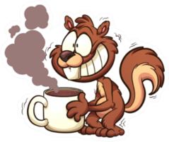 Caffeinated Squirrel Sticker