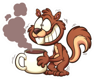 Caffeinated Squirrel Sticker