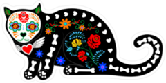 Calavera Cat Sticker