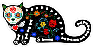 Calavera Cat Sticker