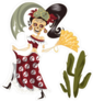 Calavera Woman in the Desert Sticker