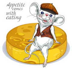 Calendar 2020 Year Of The Rat Sitting On Cheese Sticker