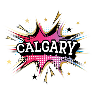 Calgary Canada Text In Pop Art Style Sticker