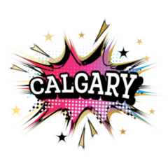 Calgary Canada Text In Pop Art Style Sticker