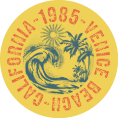California 1985 Venice Beach Typography Sticker
