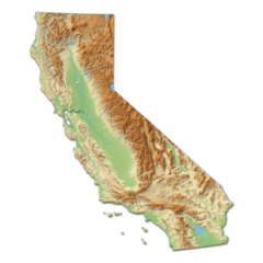 California 3d-Rendering Map Sticker