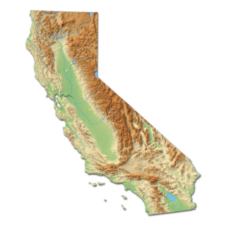 California 3d-Rendering Map Sticker