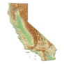 California 3d-Rendering Map Sticker