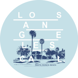 California Beach Illustration Los Angeles Sticker