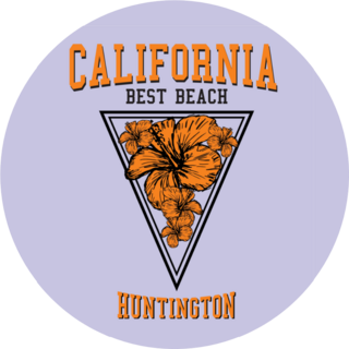 California Best Beach Huntington Purple Sticker