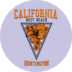 California Best Beach Huntington Purple Sticker