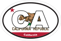 California Ca State Flag Oval Sticker