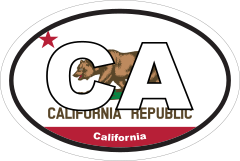 California Ca State Flag Oval Sticker