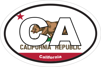 California Ca State Flag Oval Sticker