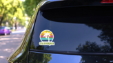 California Design With Palm Sticker on a Rear Car Window (New) example