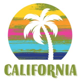 California Design With Palm Sticker