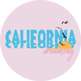 California Dreaming Slogan Illustration Sticker