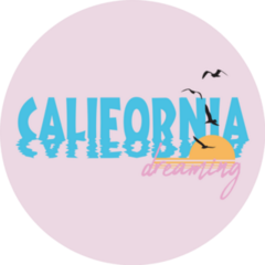 California Dreaming Slogan Illustration Sticker