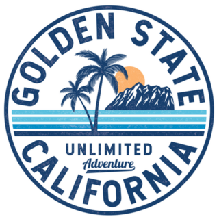 California, Golden State Text Circle Sticker