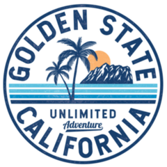 California, Golden State Text Circle Sticker
