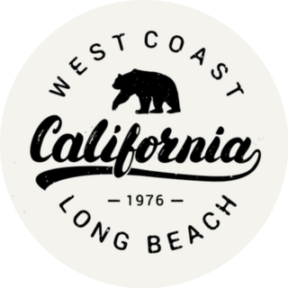 California Hand Written Lettering With Bear Sticker