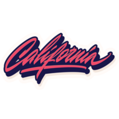 California Handstyle Lettering Sticker