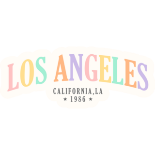 California, Los Angeles Slogan Rainbow Sticker