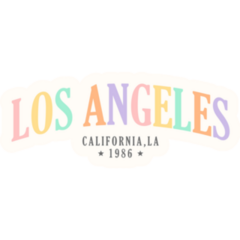 California, Los Angeles Slogan Rainbow Sticker