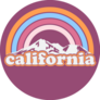 California Mountains Retro Lettering Sticker