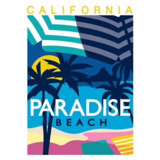 California Paradise Beach Sunset Sticker