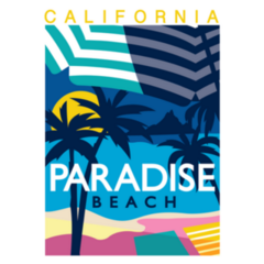 California Paradise Beach Sunset Sticker
