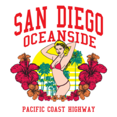 California San Diego Oceanside Bikini GIrl Sticker