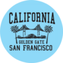 California San Francisco Golden Gate On Blue Sticker