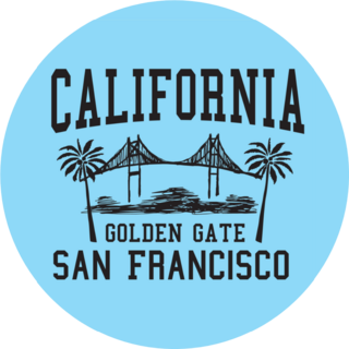 California San Francisco Golden Gate On Blue Sticker
